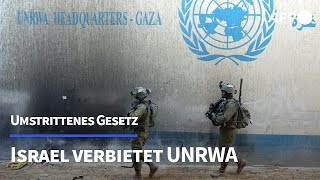 Israel verbietet Palästinenserhilfswerk UNRWA  AFP [upl. by Ahsenaj]