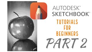 Autodesk sketchbook app step by step tutorial part 2beginners tutorial [upl. by Enileoj914]