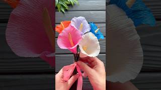 Create Easy Crepe Paper Calla Lilies DIY Decoration Tutorial [upl. by Helve699]