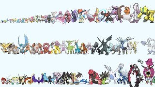 All Legendary amp Mythical Pokemon From Smallest to Biggest [upl. by Enneicul]