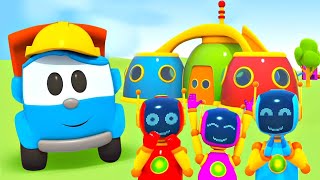 Léo le camion curieux et les robots Dessins animés en français pour enfants [upl. by Sane]