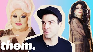 Eureka OHara Gives Zachary Quinto a Drag Makeover  Drag Me  them [upl. by Llehsim]