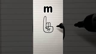 Draw m to rocker hand gestures fun art for kids kids kidsfun creative [upl. by Souvaine]