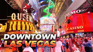 Walking Downtown Las Vegas  Fremont Street Experience [upl. by Annaitsirk]