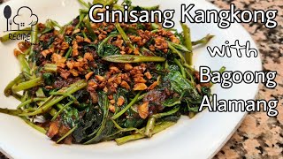 Ginisang Kangkong with Bagoong Alamang Recipe Stirfry KangKong  Recipe Pinas [upl. by Lammond]