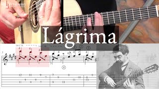 Lágrima  Francisco Tárrega  Updated Tutorial with TAB  Classical Guitar [upl. by Tiram]