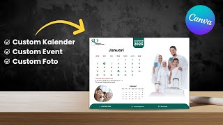 Cara membuat KALENDER Custom kekinian di Canva [upl. by Htebazileharas]