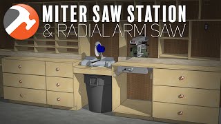 Miter Saw Station Build  Radial Arm Saw  Cabinets amp Top amp Fence [upl. by Kozloski]