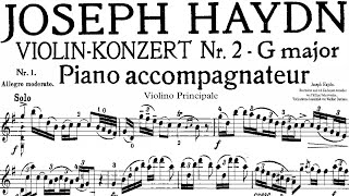 Haydn Violin Concerto no 2 in G Major 1st movement  Piano Accompaniment [upl. by Siladnerb834]