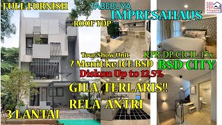 impresahaus bsd city tabebuya Rumah Full Furnish 35 Lantai dengan Rooftop Limited Stock [upl. by Legnaros]