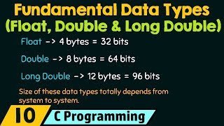 Fundamental Data Types − Float Double amp Long Double [upl. by Aryahay]