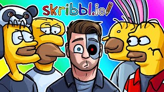 Skribblio Funny Moments  Homer Simpson Invasion [upl. by Htebsle]