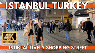 ISTANBUL TURKEY CITY CENTER 4K WALKING TOUR ISTIKLAL LIVELY SHOPPING STREET AT DECEMBER NIGHTS [upl. by Halbeib]