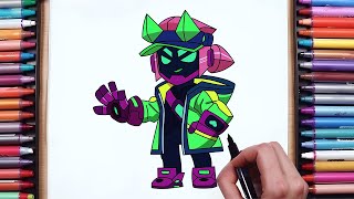 How to Draw FANGUARD From Brawl Stars  New Fang Skin  FANGUARD [upl. by Jer]