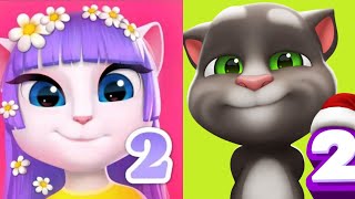 MY TALKING ANGELA 2 Level 369 VS MY TALKING TOM 2 Level 65 Gameplay Part 340 [upl. by Melony]