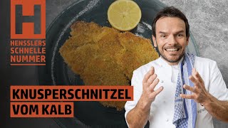 Schnelles Knusperschnitzel vom Kalb Rezept von Steffen Henssler [upl. by Yrreiht]