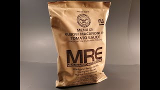 2023 MRE Elbow Mac in Tomato Sauce Review US Meal Ready to Eat Tasting Test [upl. by Ahserkal840]