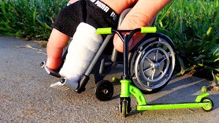 Finger Scooter broke his leg  Tech Deck BuildAPark World Tour  Pro Fingerscooter Tricks [upl. by Gnauq405]