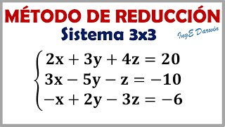 Sistema de ecuaciones 3x3 Método de Gauss Primer ejemplo [upl. by Blackwell]