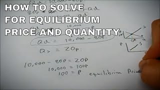 Solving for equilibrium price and quantity mathematically [upl. by Airdnaxila]