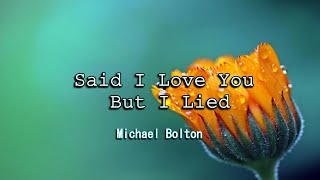 Said I Love You But I Lied  Michael Bolton  KARAOKE [upl. by Aligna]