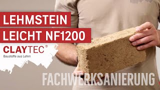 ⁠CLAYTEC Anwendungsvideo Fachwerksanierung Lehmstein NF1200 leicht [upl. by Khudari]