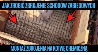 Jak zrobić zbrojenie schodów zabiegowych Montaż zbrojenia na kotwę chemiczną 71 [upl. by Nnahtur]