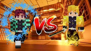 Tanjiro Vs Zenitsu in Minecraft [upl. by Elac608]