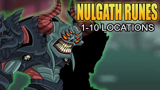 AQW All NULGATH RUNE LOCATIONS  HOW TO GET NULGATH RUNES 110 WALKTHROUGH [upl. by Yand639]