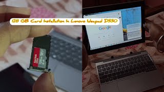 128 GB Memory Card Installation In Lenovo Ideapad D330 Tab Cum Laptop [upl. by Ardaed]