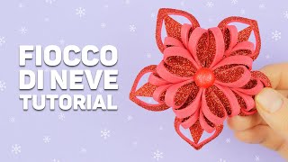 Fiocco di neve in gomma crepla tutorial  Lavoretti di Natale fai da te  DIY Christmas Craft [upl. by Valdes]