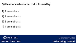 NEET MDS  INICET  Oral Histology  Enamel  Explanatory Video  MERITERS [upl. by Rimisac254]