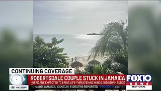 Robertsdale couple stuck in Jamaica as Beryl moves closer [upl. by Suirrad]