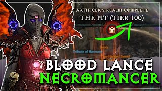 My Absolute Favorite Necro for Pit Pushing Blood Lance is CRACKED Build Guide Season 6 [upl. by Esirahc]