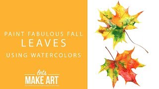 Fall Leaves Watercolor Tutorial [upl. by Meakem441]