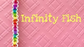 rainbow Loom Bands Infinity Fish bracelet tutorial [upl. by Ennovoj]