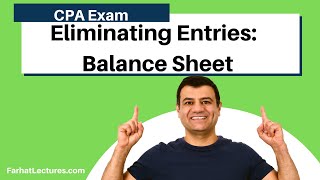 Eliminating Entries Balance Sheet CPA Exam [upl. by Vanderhoek]