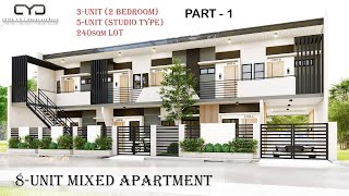 Project 50 Part1  8UNIT MIXED APARTMENT  240sqm Lot  House Tour  House Design  CYD ARKI [upl. by Einafpets]