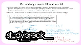 Verhandlungstheorie Ultimatumspiel  Spieltheorie [upl. by Arrakat248]