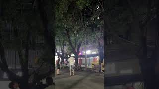 Racket gets stuck while dislodging shuttlecock from tree [upl. by Ahilam278]