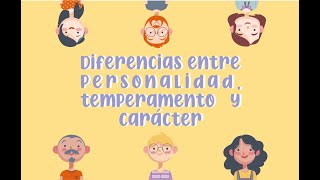 Diferencias entre personalidad temperamento y carácter [upl. by Alemap540]