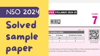 nso class 7 sample paper 2024class 7 science Olympiad syllabus 2024 class 7 nso 2024 [upl. by Ahtael]