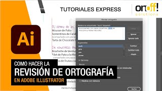 Cómo revisar la ortografía de los textos en Adobe Illustrator [upl. by Vivien600]