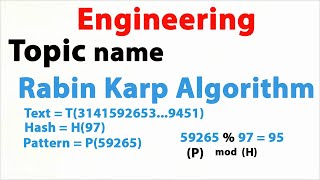 Rabin Karp Algorithm  Engineering [upl. by Atoked]