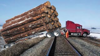 Dangerous Idiots Logging Wood Truck Fails Heavy Climbing Fastest Chainsaw Cutting Down Tree Skills [upl. by Mosnar]