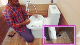 New WC floor mount commode fitting in bathroom [upl. by Dulce]