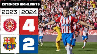 GIRONA FC 4  2 FC BARCELONA 20232024  RESUMEN ampliado [upl. by Teddi]