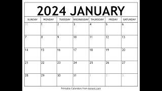 How to get free printable January 2024 calendar  Axnent [upl. by Llebanna]