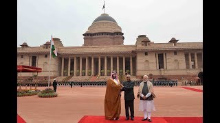 Ceremonial Reception of Mohammed Bin Salman Crown Prince of Saudi Arabia at Rashtrapati Bhavan [upl. by Urbannai]