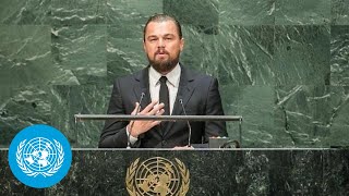 Leonardo DiCaprio UN Messenger of Peace at the opening of Climate Summit 2014 [upl. by Huebner369]